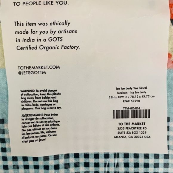 To the Market Ice Ice Floral Tea Towel New Cotton Kitchen Bath - Picture 6 of 7